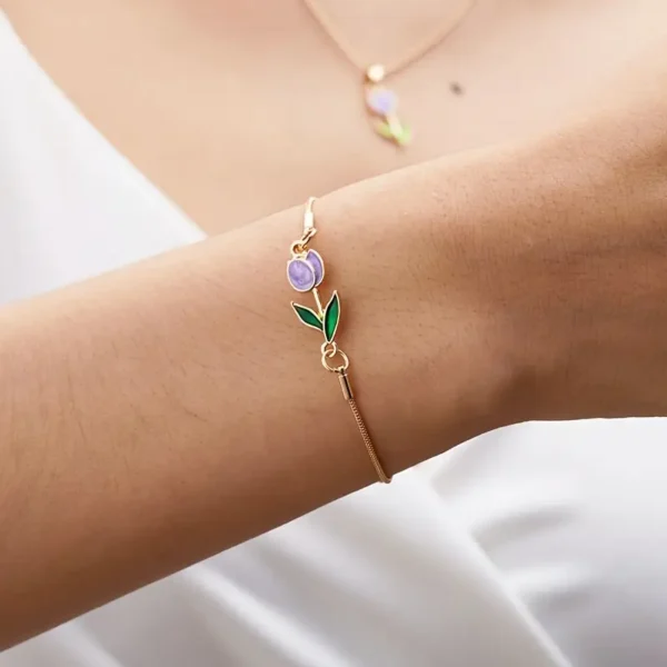 Pulsera de tulipan de colores deluxe para regalar a tu pareja