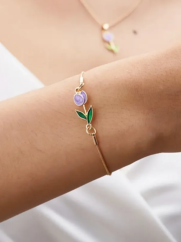 Pulsera de tulipan de colores deluxe para regalar a tu pareja